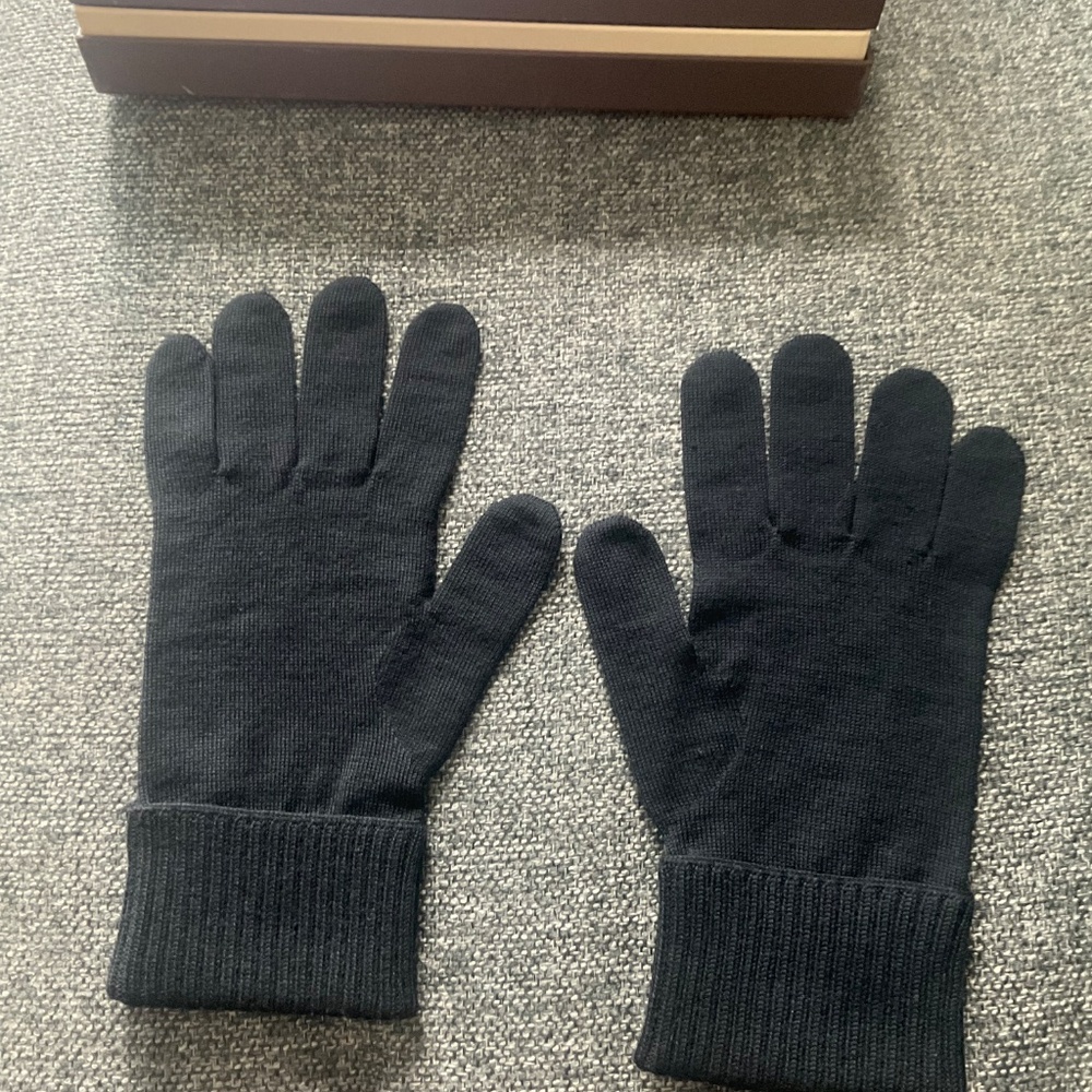 NEW - LOUIS VUITTON UNISEX GANTS PETIT DAMIER MAR.NM 100% WOOL GLOVES - Picture 5 of 5